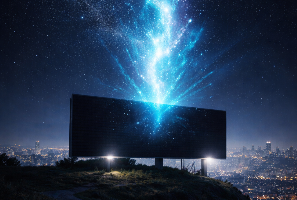 Panel publicitario instalado en zona urbana de alto tráfico