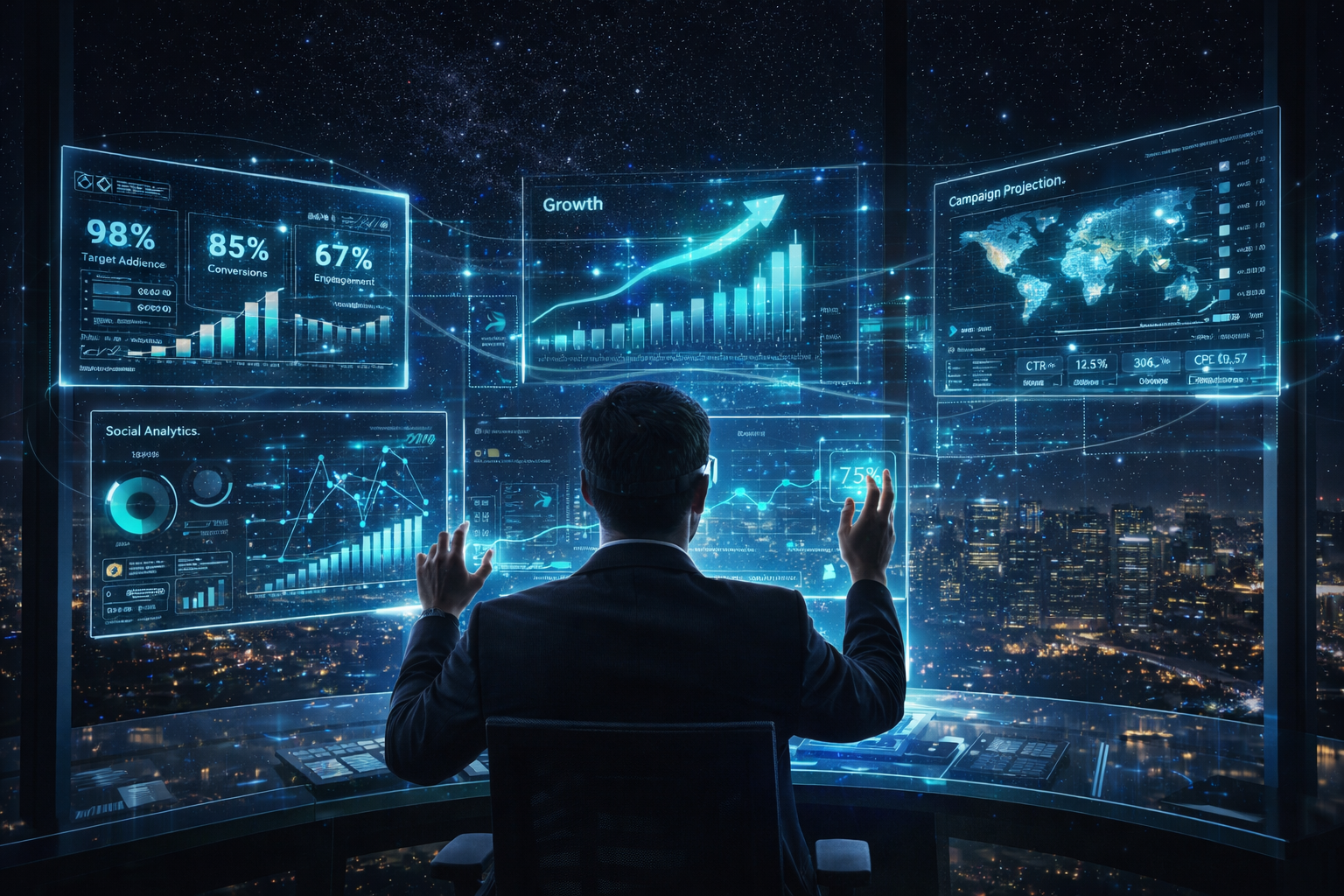 Equipo profesional analizando estrategias modernas de marketing digital