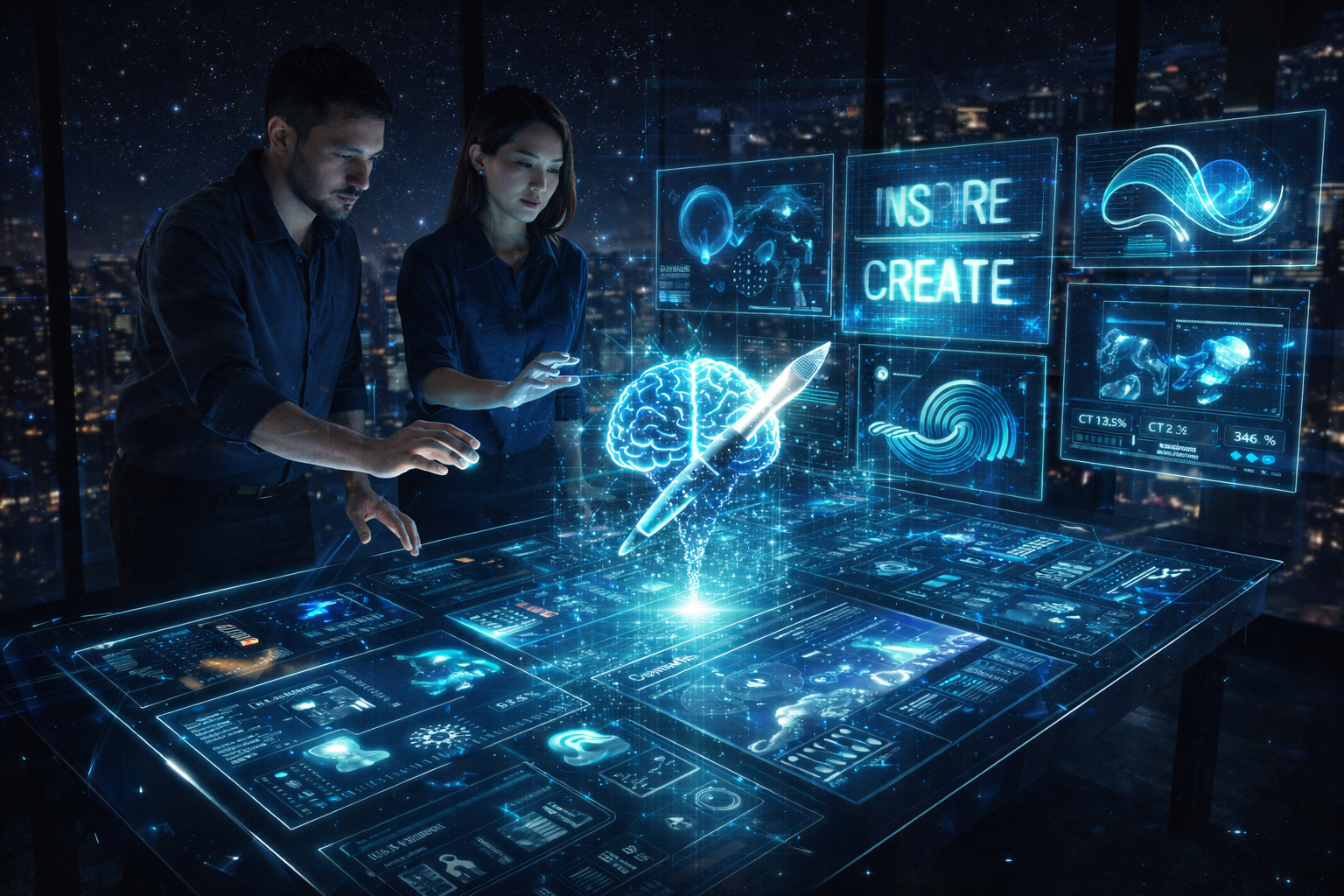 Pantalla digital mostrando publicidad creativa moderna